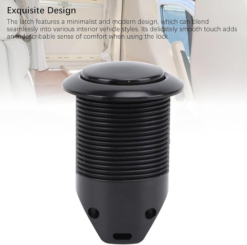 Black Keyless Push Button Cabinet Lock with One Touch Release for RV Motorhome - Image 2